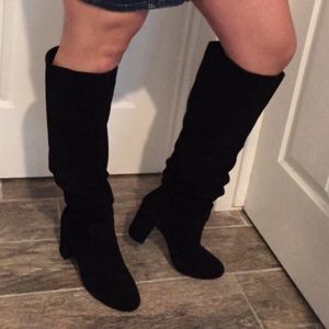 Steve Madden Black Suede Slouch Boots